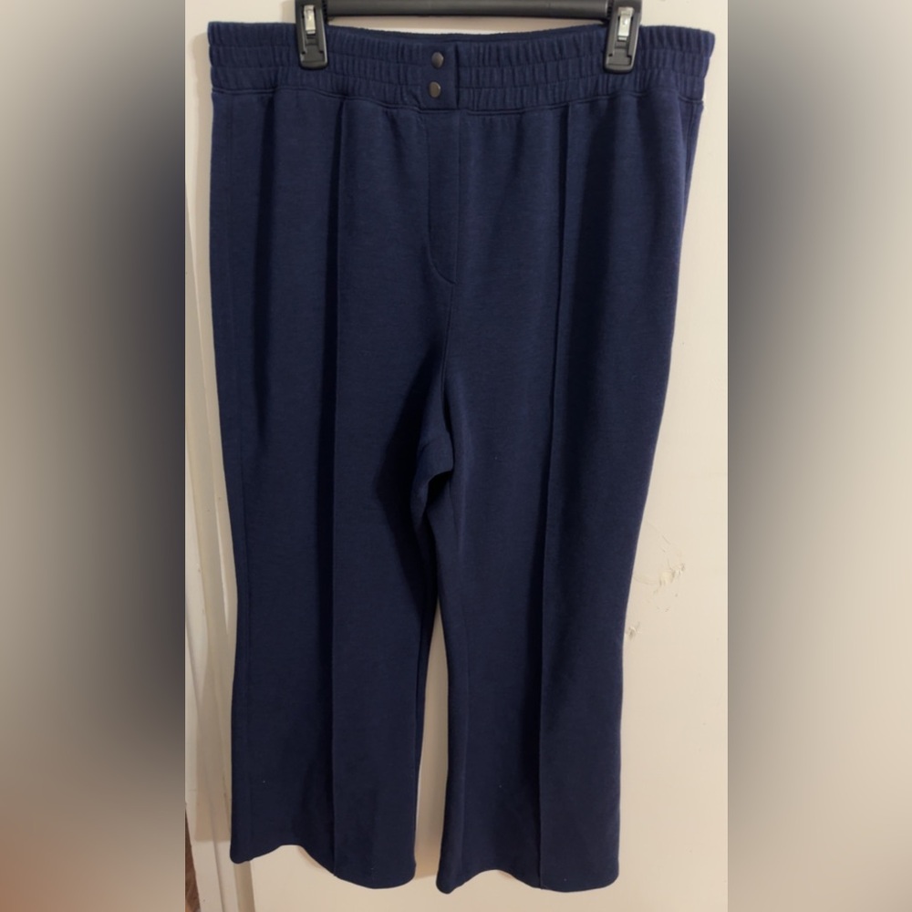SPANX AirEssentials Brushed Flare Pant in Navy Size 1X